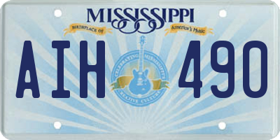 MS license plate AIH490