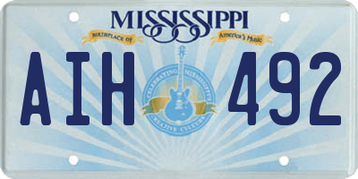 MS license plate AIH492