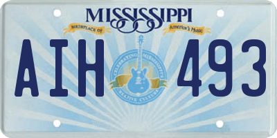 MS license plate AIH493