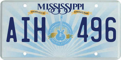 MS license plate AIH496