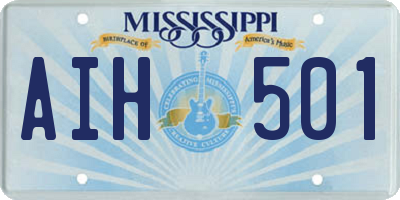 MS license plate AIH501