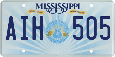 MS license plate AIH505