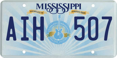 MS license plate AIH507