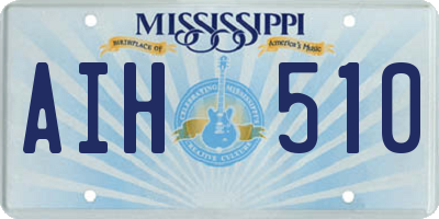 MS license plate AIH510