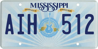 MS license plate AIH512