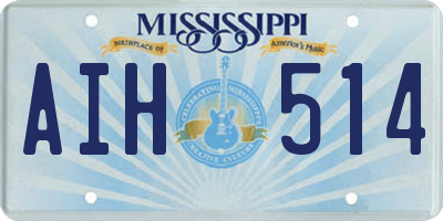 MS license plate AIH514