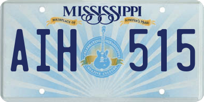 MS license plate AIH515