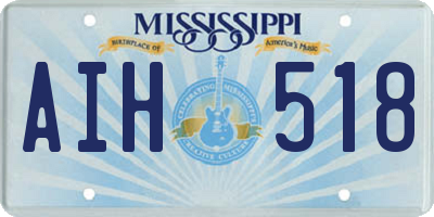 MS license plate AIH518
