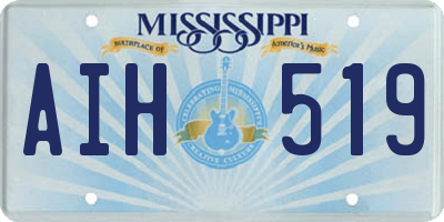 MS license plate AIH519