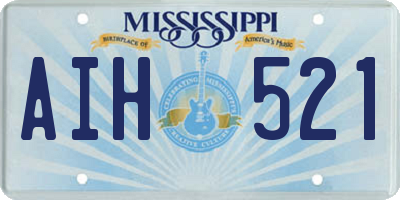 MS license plate AIH521