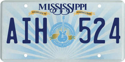 MS license plate AIH524