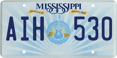MS license plate AIH530