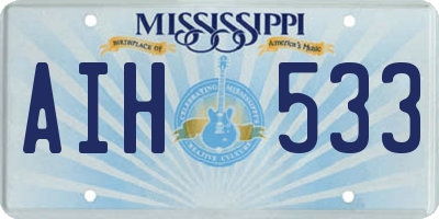 MS license plate AIH533