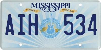 MS license plate AIH534