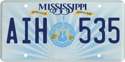 MS license plate AIH535