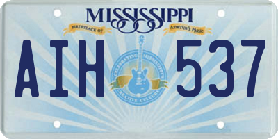 MS license plate AIH537