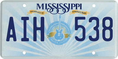 MS license plate AIH538