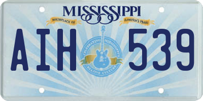 MS license plate AIH539
