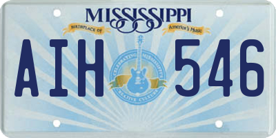 MS license plate AIH546
