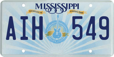 MS license plate AIH549