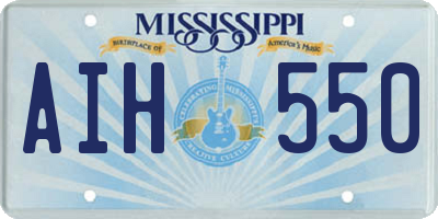 MS license plate AIH550