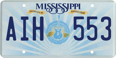 MS license plate AIH553