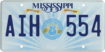 MS license plate AIH554