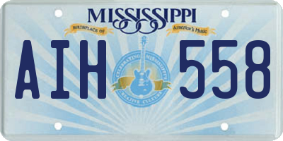 MS license plate AIH558
