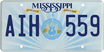 MS license plate AIH559
