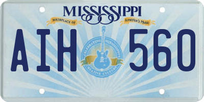 MS license plate AIH560