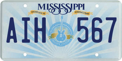 MS license plate AIH567