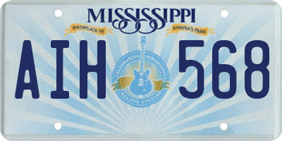 MS license plate AIH568