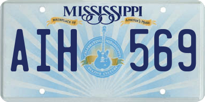 MS license plate AIH569