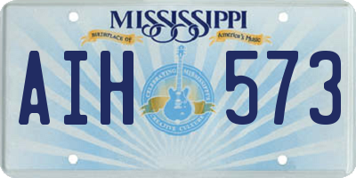MS license plate AIH573