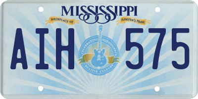MS license plate AIH575