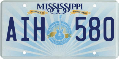 MS license plate AIH580