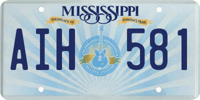 MS license plate AIH581
