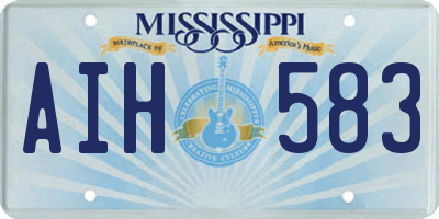 MS license plate AIH583