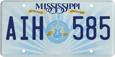 MS license plate AIH585