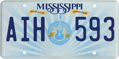 MS license plate AIH593