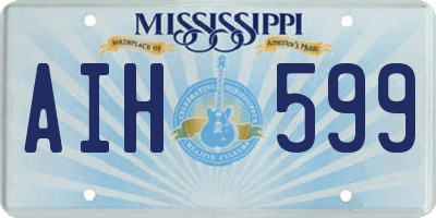 MS license plate AIH599