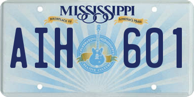 MS license plate AIH601