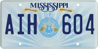 MS license plate AIH604