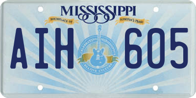 MS license plate AIH605