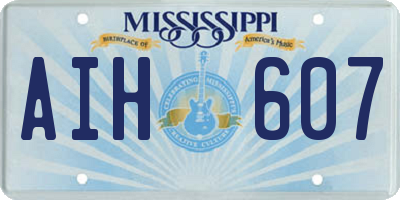 MS license plate AIH607