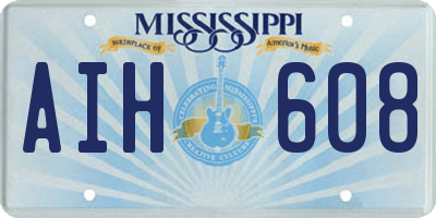 MS license plate AIH608