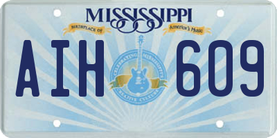 MS license plate AIH609