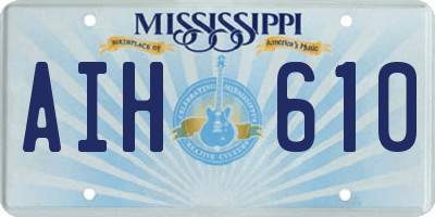MS license plate AIH610