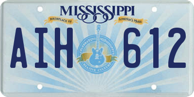 MS license plate AIH612