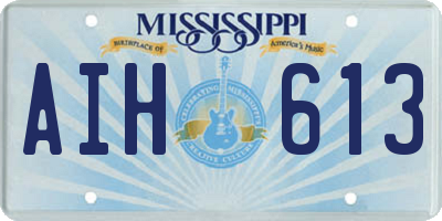 MS license plate AIH613